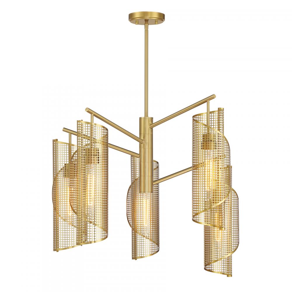 Hillbourne 5-Light Chandelier in Warm Brass