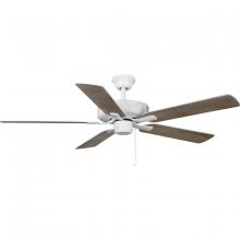 Progress P250084-030 - AirPro 52 in. White 5-Blade AC Motor Transitional Ceiling Fan