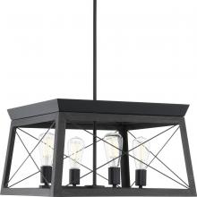 Progress P400047-031 - Briarwood Collection Four-Light Cerused Black Oak/Black Farmhouse Chandelier Light