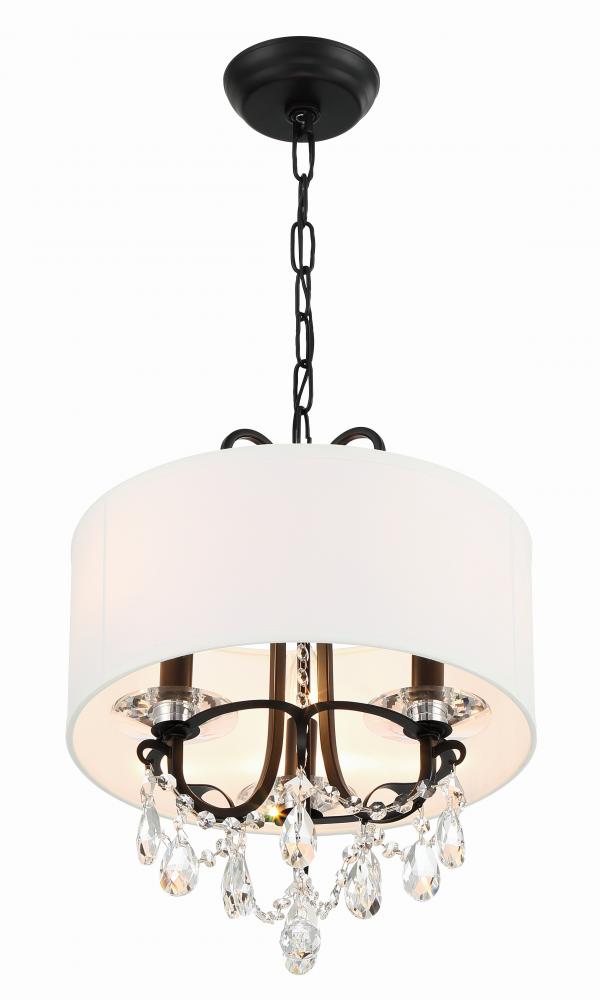 Othello 3 Light Matte Black Mini Chandelier