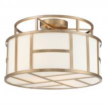 Crystorama DAN-400-VG - Libby Langdon Danielson 3 Light Vibrant Gold Semi Flush Mount