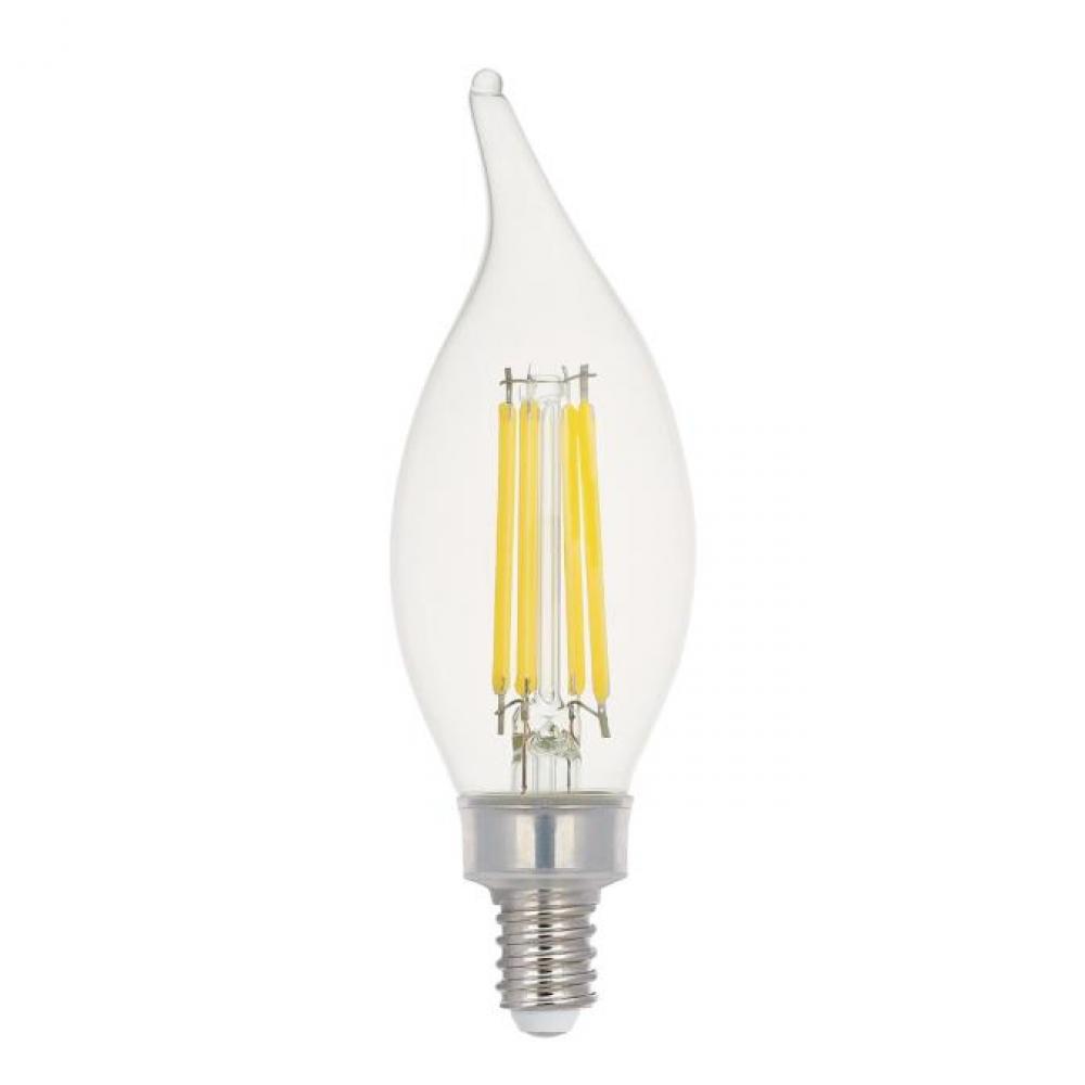 5.5W CA11 Filament LED Dimmable Clear 3000K E12 (Candelabra) Base, 120 Volt, Box