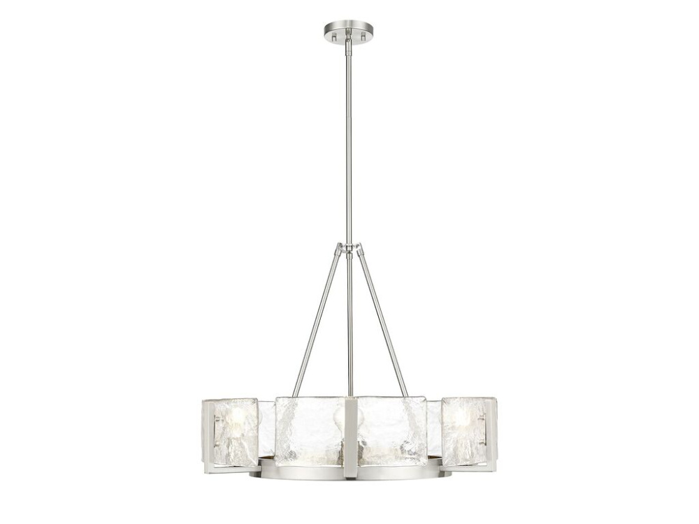 Aenon 6-Light Chandelier in Pewter with Hammered Water Glass