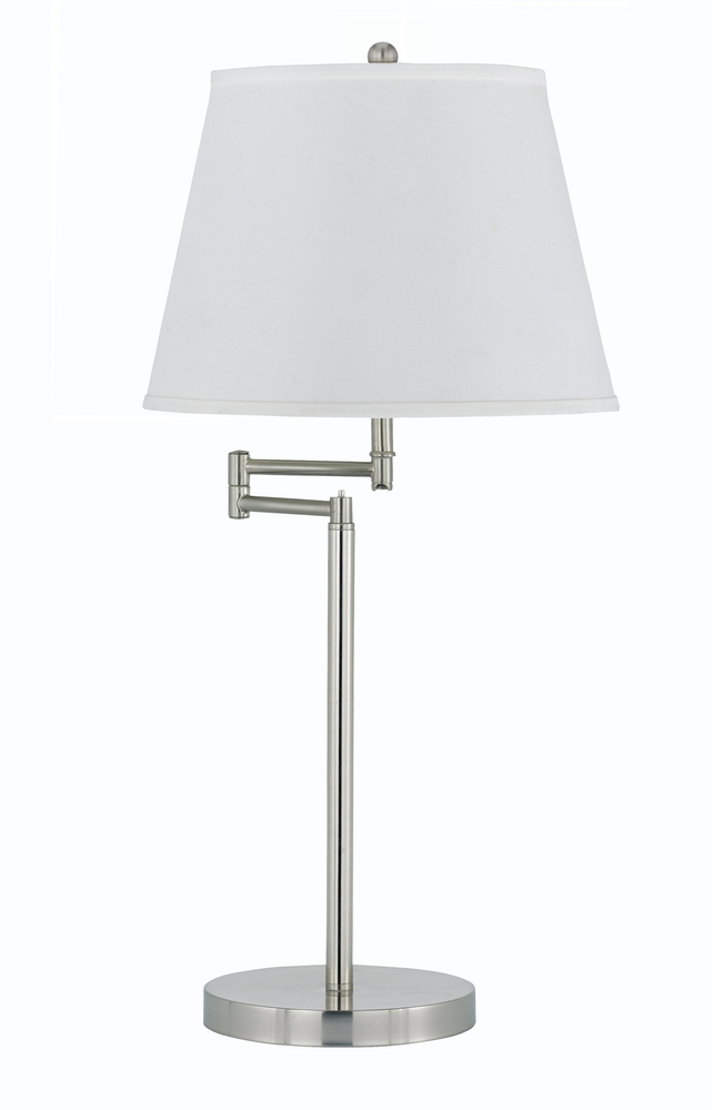 28" Height Metal Table Lamp in Brushed Steel