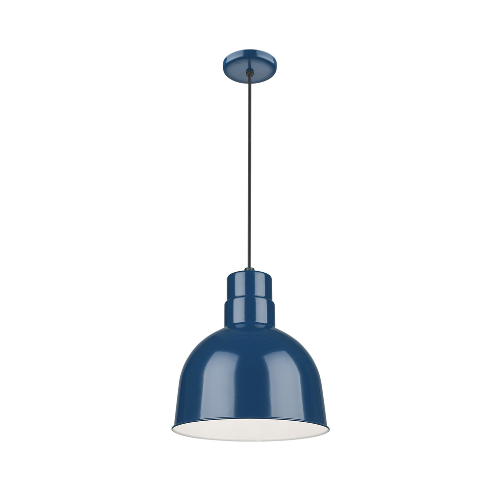 R Series 1-Light Cord Hung Deep Bowl Shade Navy Blue