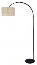 Canarm IFL2136B82BK - Merritt 1 Light Floor Lamp with Matte Black Finish and Natural Rattan Shade